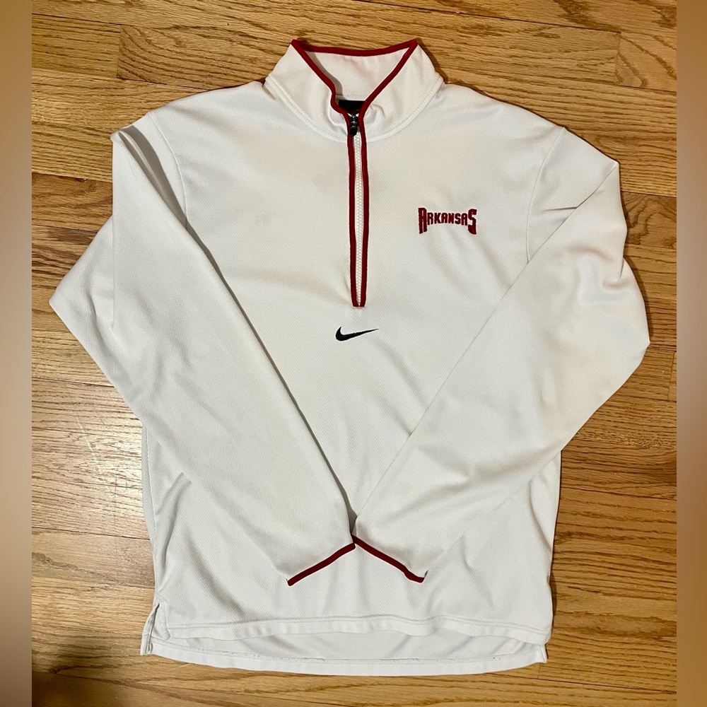 Nike Arkansas Razorbacks // 1/4 Zip // White
